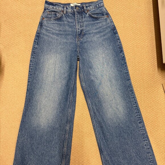 Reformation Cary High Rise Slouchy Wide Leg Jeans Blue - Size 26 - Picture 6 of 10